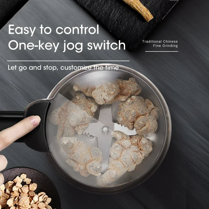 Electric Coffee Grinder Machine Multifunctional Kitchen Grinder For Beans Nuts Spices  Grains With  4
