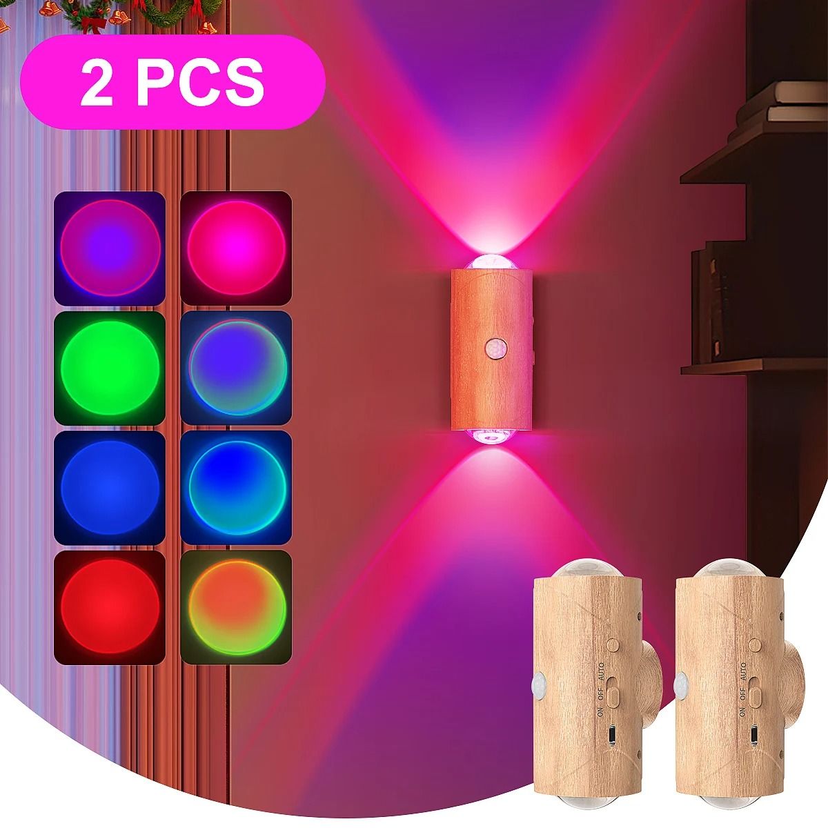 Rechargeable RGB Motion Sensor Night Light Set 11