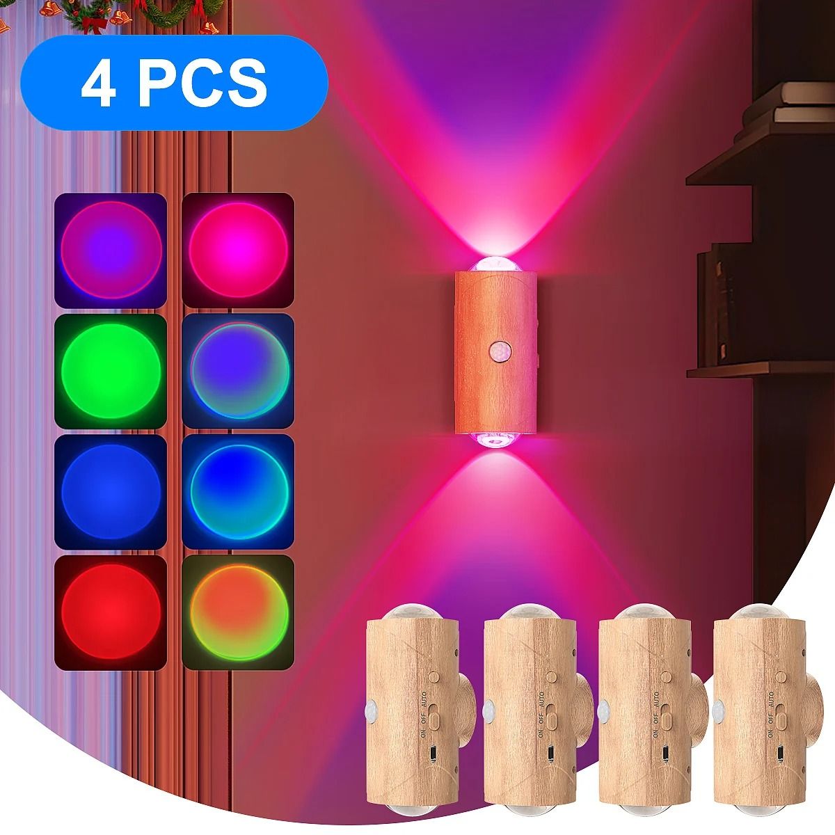 Rechargeable RGB Motion Sensor Night Light Set 13