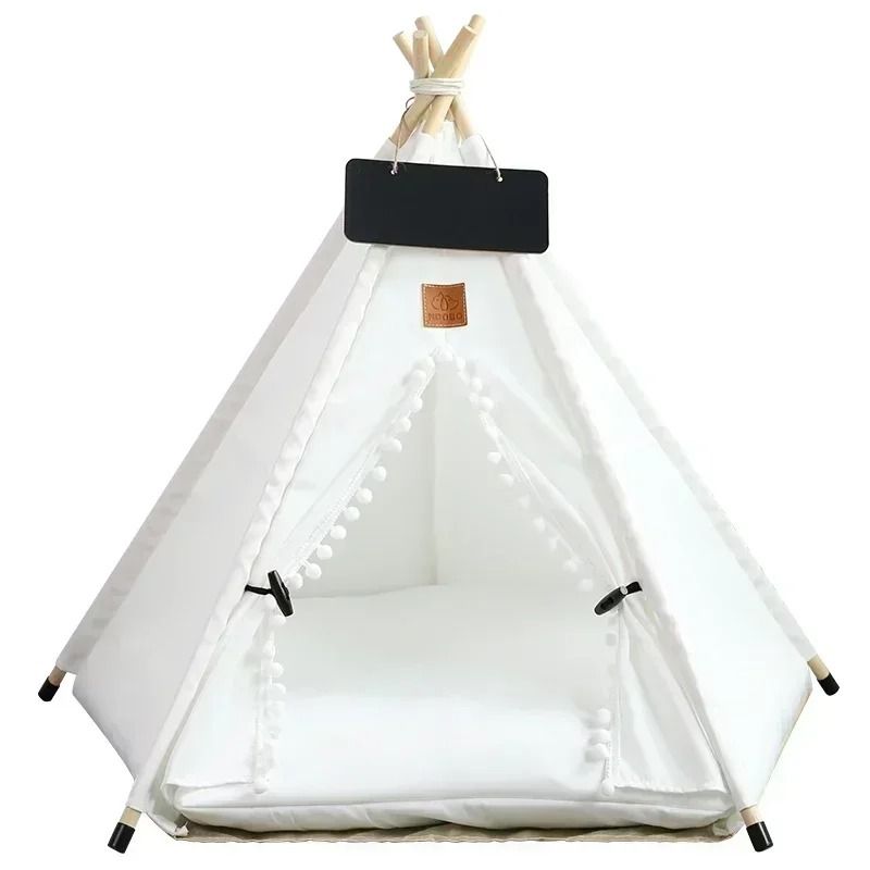Pet Teepee Tent with Cushion and Blackboard for Cats and Dogs