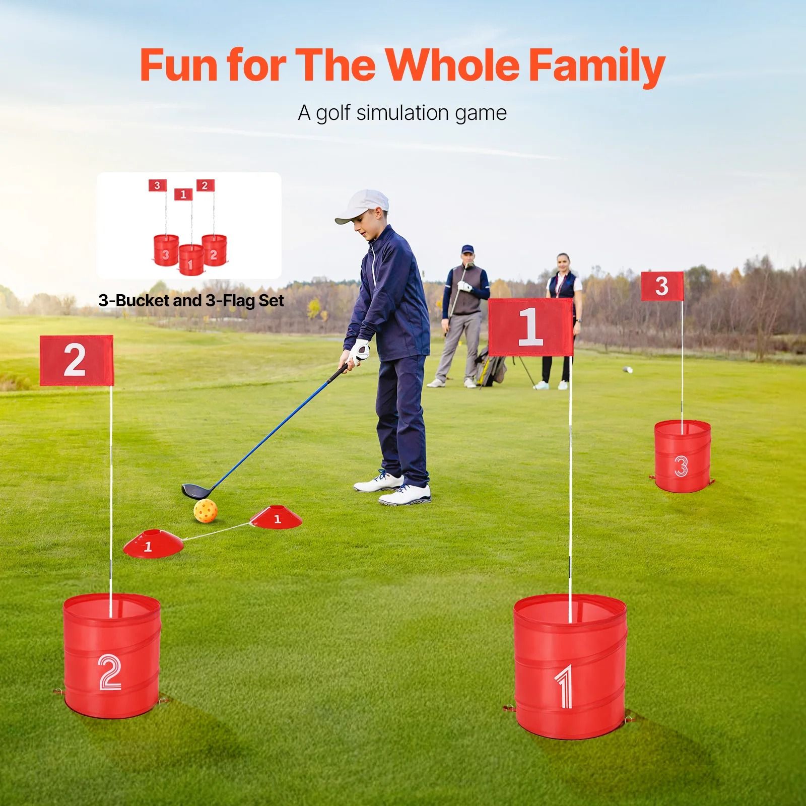 Portable Bucket Golf Game Set Outdoor Chipping Fun For All Ages 1