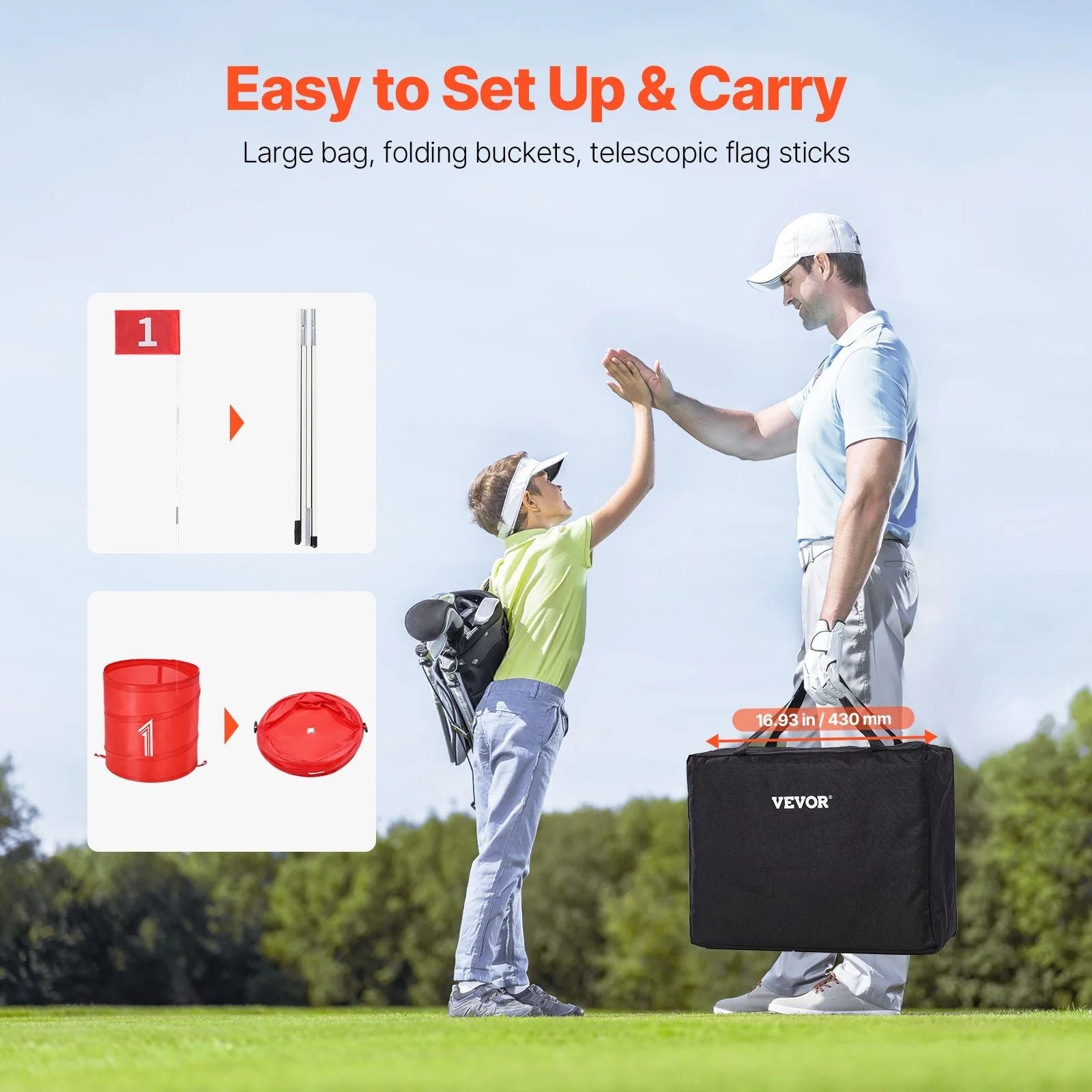 Portable Bucket Golf Game Set Outdoor Chipping Fun For All Ages 4