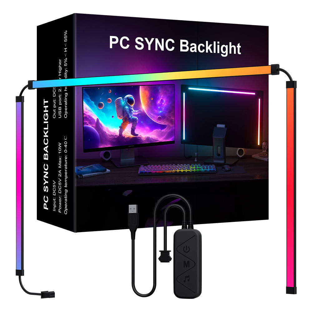 Smart Ambient TV PC Display Sync LED Strip Light, RGB Color-Changing Backlight for Monitors, DIY Gaming & Holiday Decor