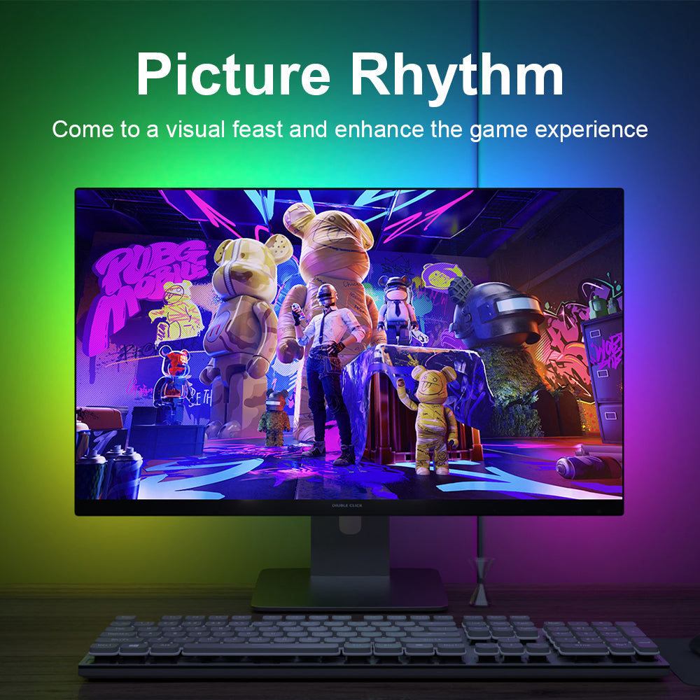 Smart Ambient TV PC Display Sync LED Strip Light RGB ColorChanging Backlight For Monitors DIY Gamin 3