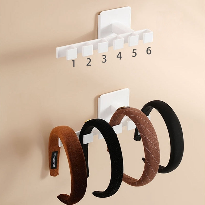 1Pcs Punch Free Hat Hanger, L-Shaped Wall Mount Holder with 6 Hooks, Multifunctional Clothes, Baseball Cap Storage Rack