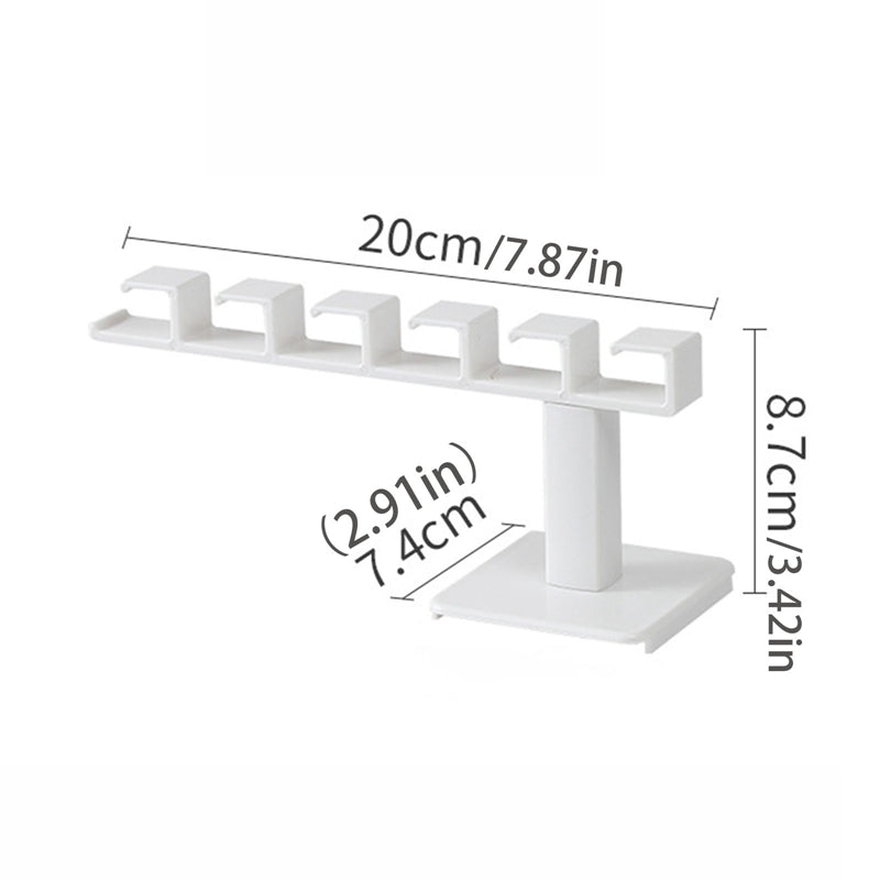 1Pcs Punch Free Hat Hanger, L-Shaped Wall Mount Holder with 6 Hooks, Multifunctional Clothes, Baseball Cap Storage Rack