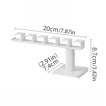 1Pcs Punch Free Hat Hanger, L-Shaped Wall Mount Holder with 6 Hooks, Multifunctional Clothes, Baseball Cap Storage Rack