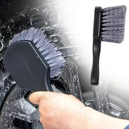 Car Wheel Cleaning Brush Set Short Handle Tire  Rim Detailing Brush For Auto Truck  Vehicle Mainten 1