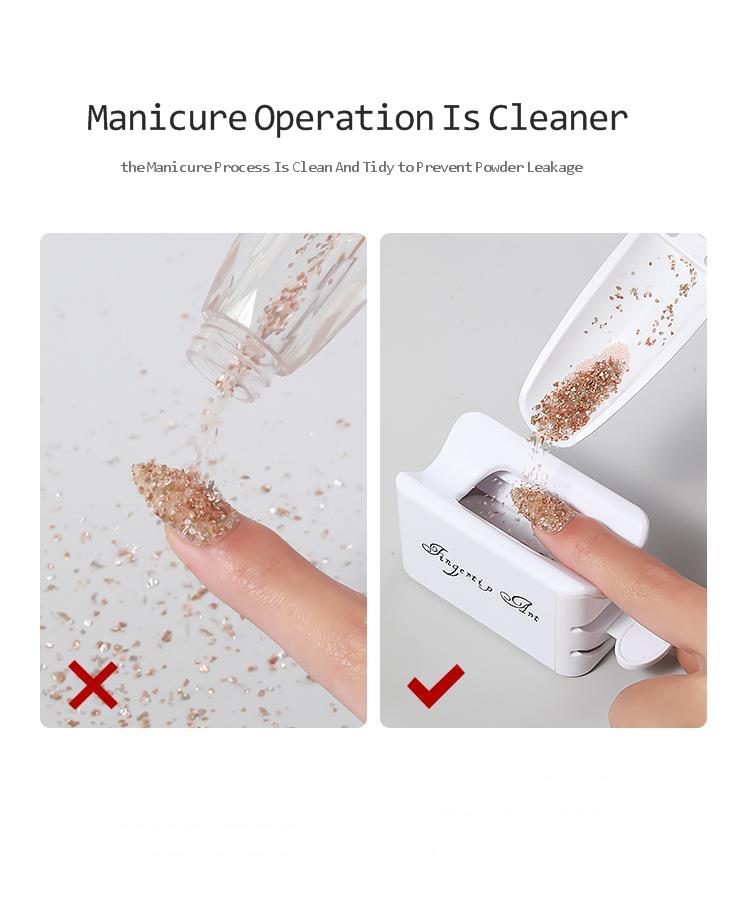 Professional Double Layer Glitter Powder, Drill Nail Art Storage Box, Portable Jewelry Recycling Container Manicure Tool
