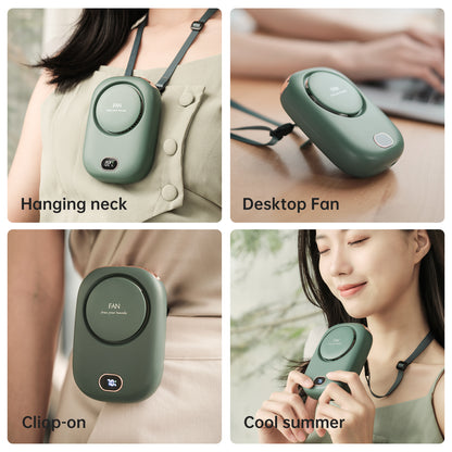 Vissko Portable Neck Fan Bladeless Hanging Fan With Adjustable Lanyard USB Rechargeable For Travel