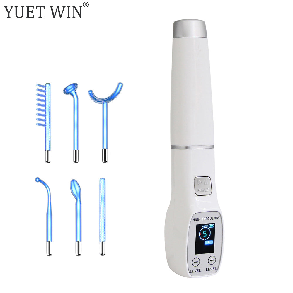 High Frequency Electrode Wand Glass Tube Electrotherapy Acne Spot Remover, Skin Care, Home Spa Beauty & Facial Therapy
