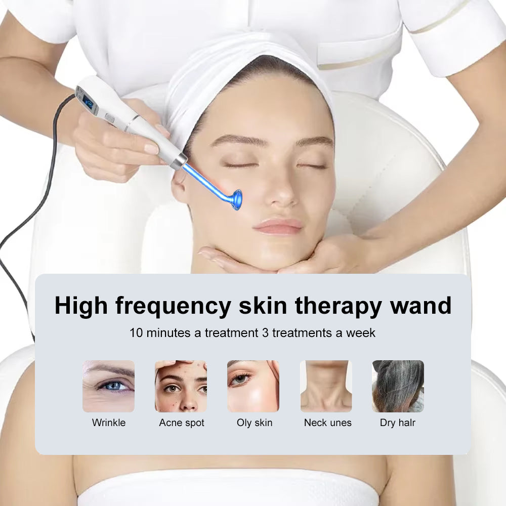 High Frequency Electrode Wand Glass Tube Electrotherapy Acne Spot Remover Skin Care Home Spa Beauty 1