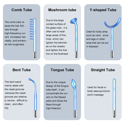 High Frequency Electrode Wand Glass Tube Electrotherapy Acne Spot Remover Skin Care Home Spa Beauty 4