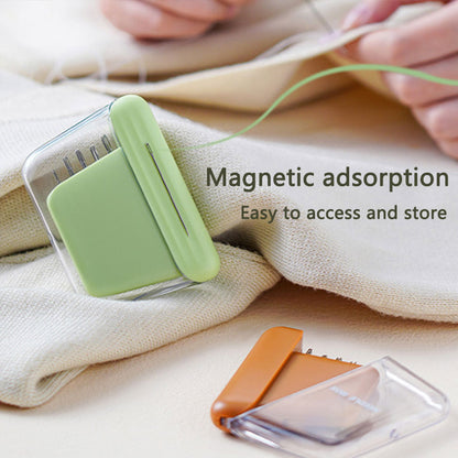 1Pcs Magnetic Suction Hand Sewing Needle Storage Box with 10 Needles, Portable Sewing Needle Set, Compact Sewing Tool