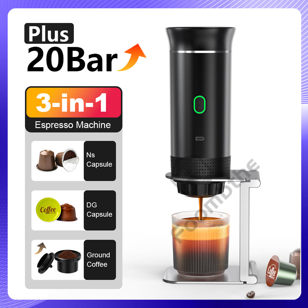 Wireless Electric Portable Espresso Coffee Machine Capsule  Powder Travel Coffee Maker For Car Home 4