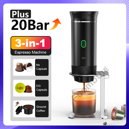 Wireless Electric Portable Espresso Coffee Machine Capsule  Powder Travel Coffee Maker For Car Home 4