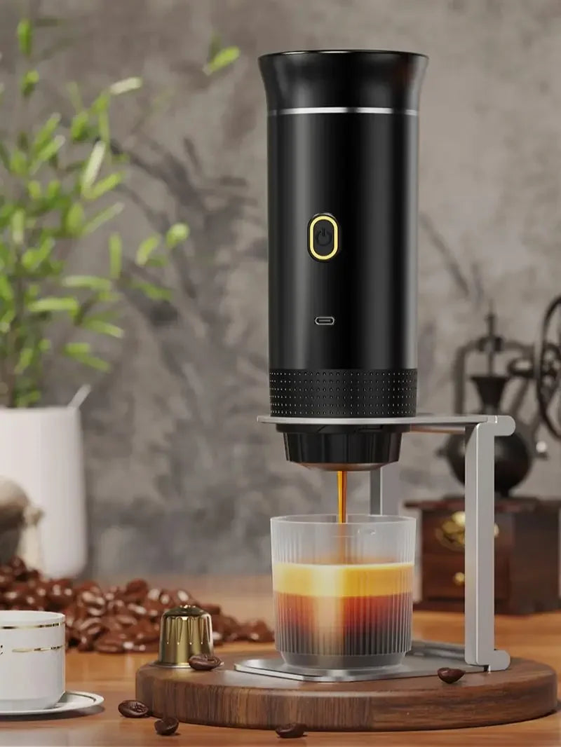 Wireless Electric Portable Espresso Coffee Machine, Capsule & Powder Travel Coffee Maker for Car, Home, Camping & Office