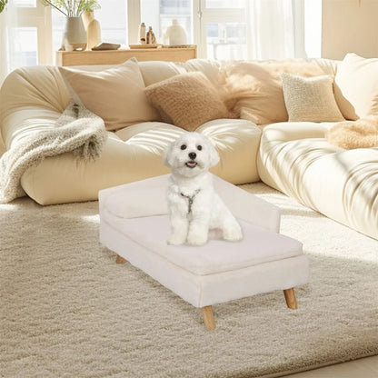 Elevated Pet Sofa Bed With Wood Legs And Waterproof Cozy Pad 1