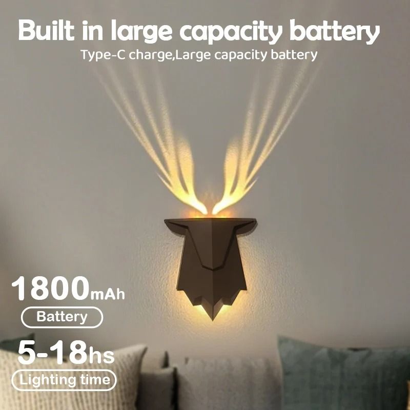 Rechargeable Deer Shadow Night Lamp With Adjustable Brightness 1