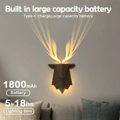 Rechargeable Deer Shadow Night Lamp With Adjustable Brightness 1