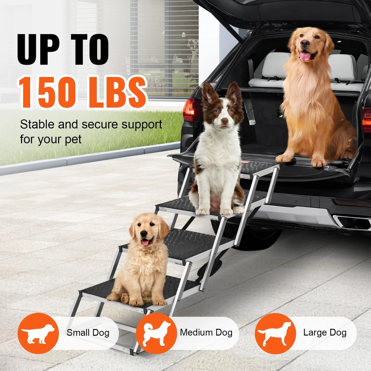 Foldable Aluminum Dog Car Steps For Easy Access 1
