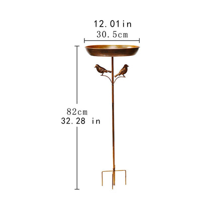 Freestanding Metal Bird Bath And Feeder For Outdoor Decor 7