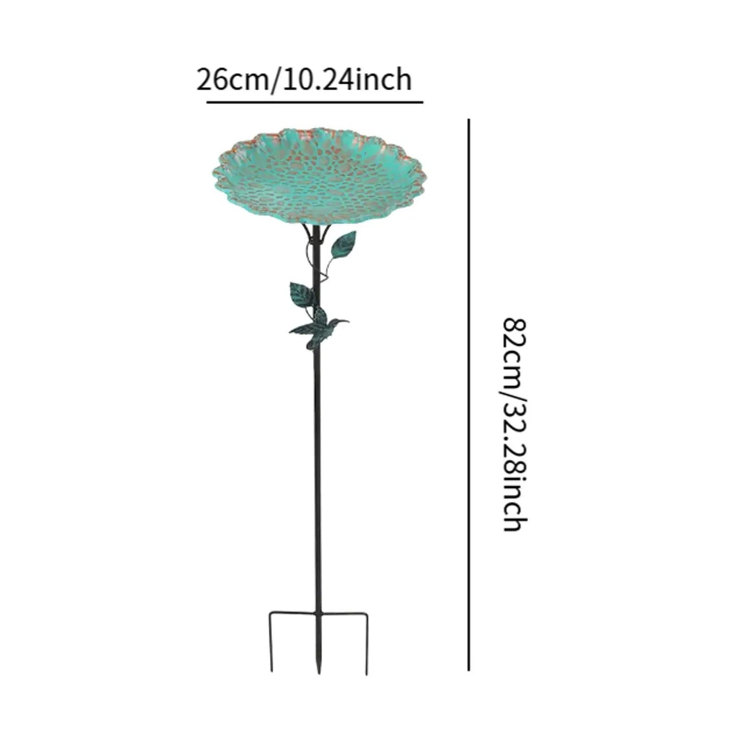 Freestanding Metal Bird Bath And Feeder For Outdoor Decor 8