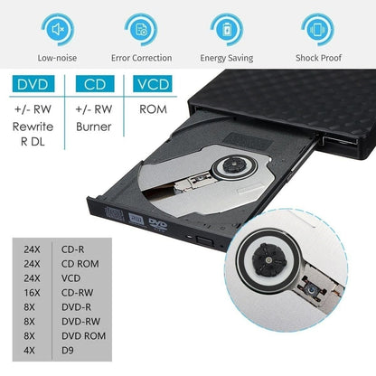 Ultra Slim Portable Optical Drive With USB And Type C Connectivity 1