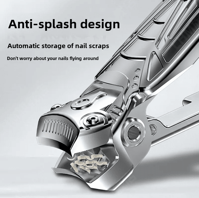 Golden Cicada AntiSplash Nail Clipper Wide Jaw Stainless Steel Manicure Tool 1