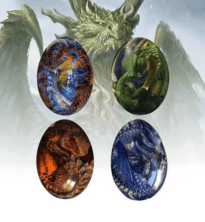 Mystic Dragon Egg Resin Statue Transparent Crystal Fantasy Ornament