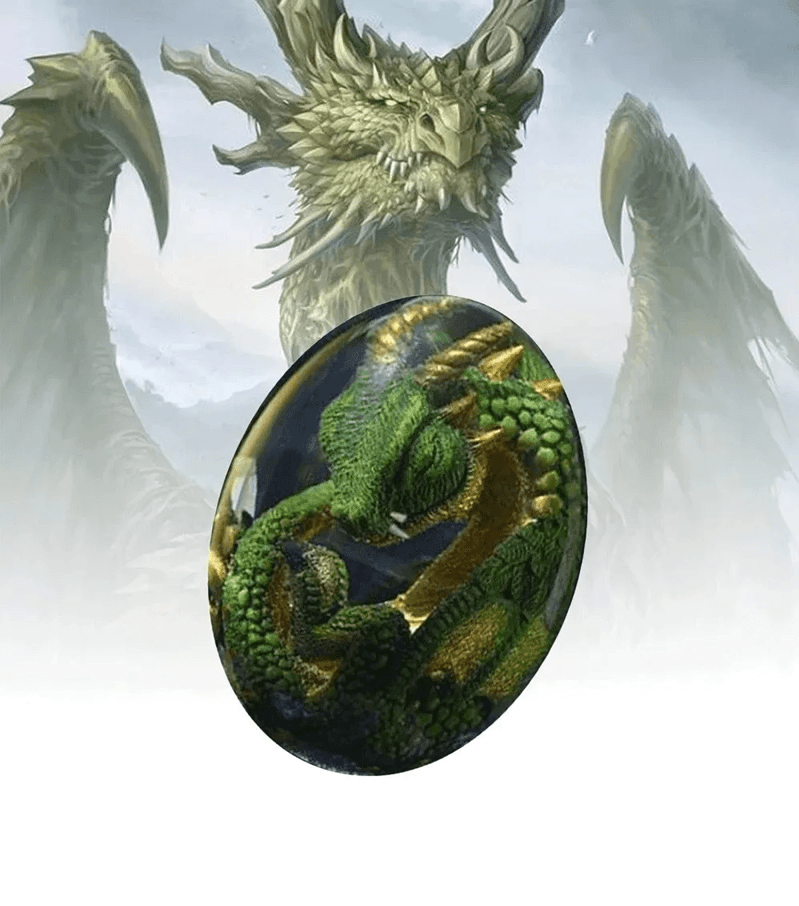 Mystic Dragon Egg Resin Statue Transparent Crystal Fantasy Ornament 4