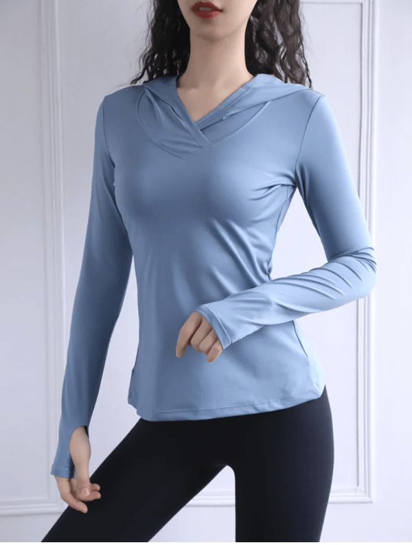 AirFlex Mesh Thumb Hole Yoga Top Lightweight LongSleeve Fitness Hoodie 2