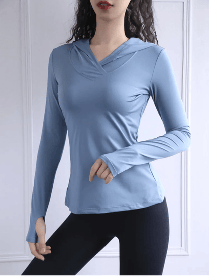 AirFlex Mesh Thumb Hole Yoga Top Lightweight LongSleeve Fitness Hoodie 2