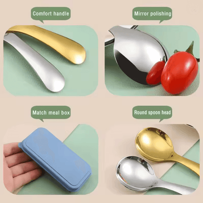 TrailMate Mini Portable Spoon And Fork Set  Stainless Steel Outdoor Cutlery 1