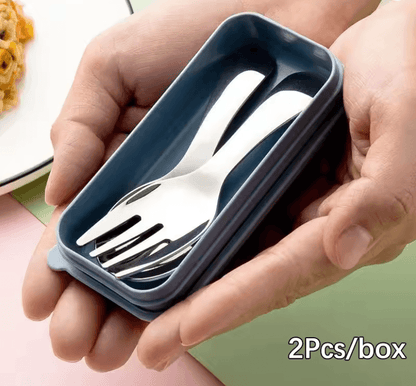 TrailMate Mini Portable Spoon And Fork Set  Stainless Steel Outdoor Cutlery 2