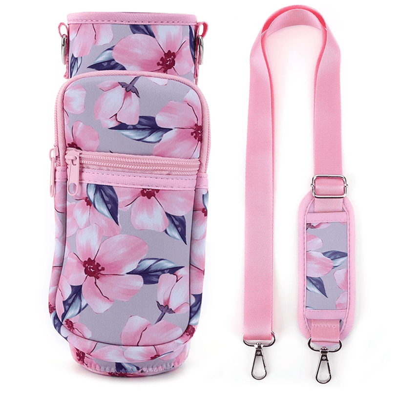 HydraGo Portable Water Bottle Carrier Bag Neoprene Sports Bottle Holder With Strap And Phone Pocket 4