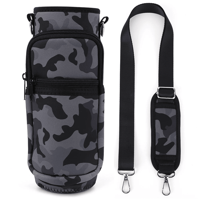 HydraGo Portable Water Bottle Carrier Bag Neoprene Sports Bottle Holder With Strap And Phone Pocket 5