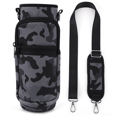 HydraGo Portable Water Bottle Carrier Bag Neoprene Sports Bottle Holder With Strap And Phone Pocket 5