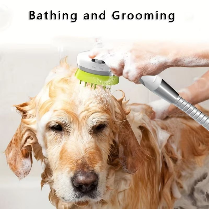 Pet Bathing Spray Shower Head With Massage Glove  2in1 Dog Grooming  Bathing Tool 2