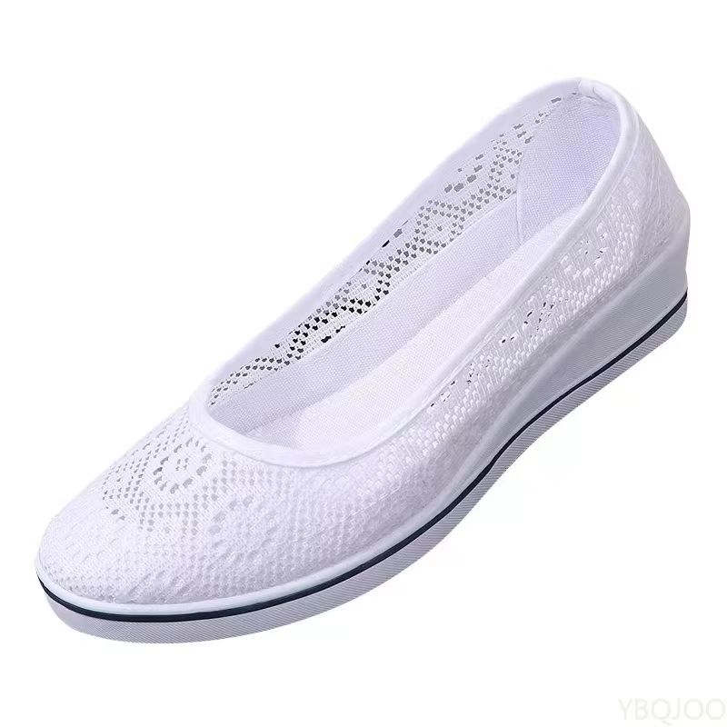 Summer Lace Hollow Wedge Heel Shoes  Breathable Comfortable Womens Flats For AllDay Wear 2