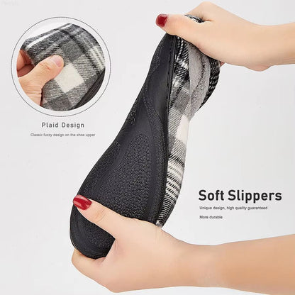 Mens Winter Plaid Memory Foam Slippers  Warm Furry Indoor House Shoes For AllDay Comfort 5