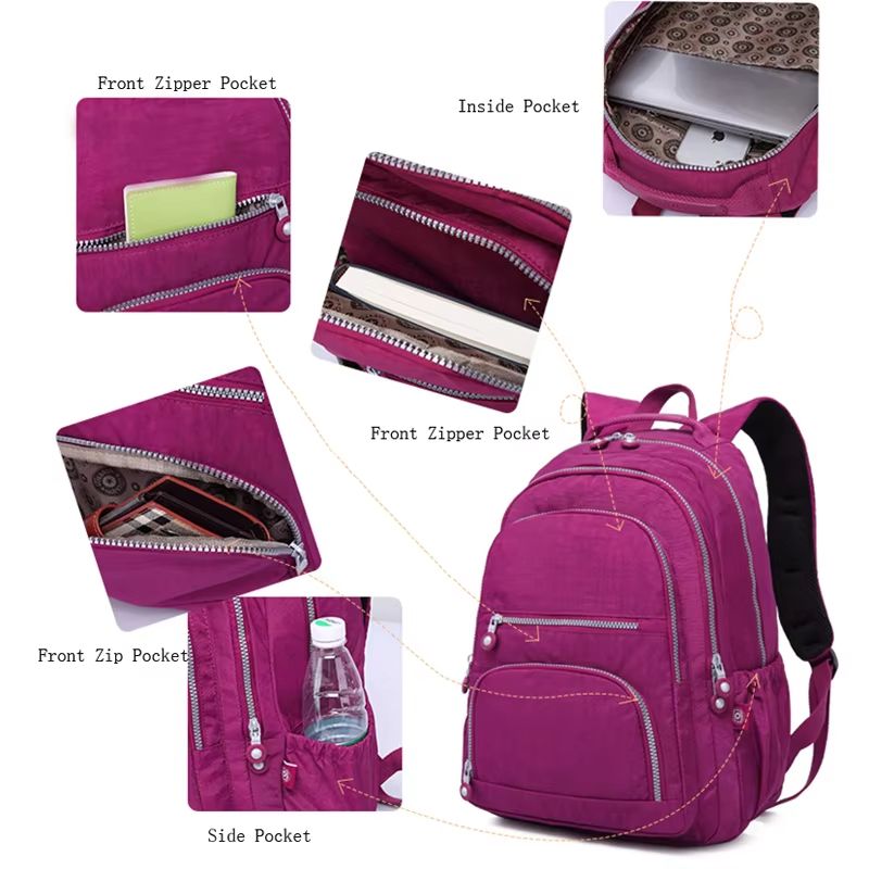 TEGAOTE Aesthetic School Backpack  Waterproof Nylon Laptop Bag And Travel Backpack Purse For Teen G 2
