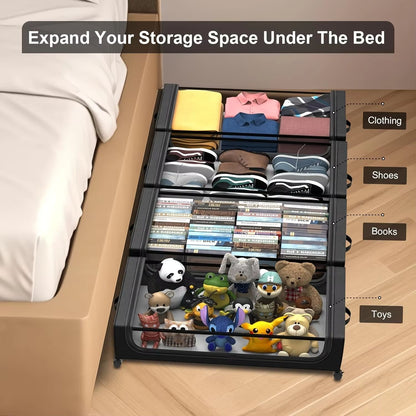 Underbed Storage Containers With Wheels And Lids  SpaceSaving PullOut Bins For Clothes Shoes And Do 2