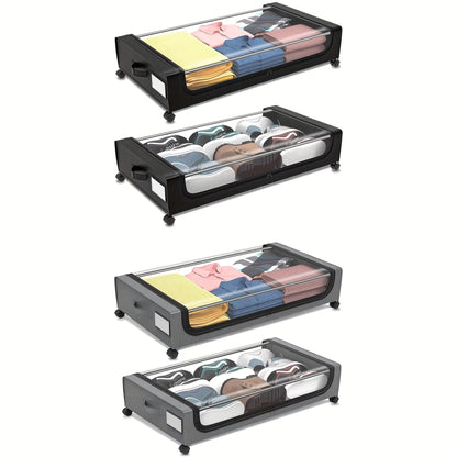 Underbed Storage Containers With Wheels And Lids  SpaceSaving PullOut Bins For Clothes Shoes And Do 5