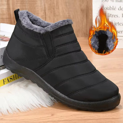 Men's Winter Snow Boots – Waterproof Fur-Lined Hiking Ankle Boots for Outdoor Work and Cold Weather