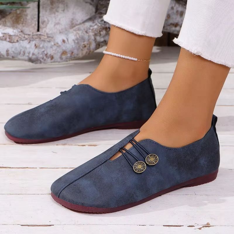 Women's Leather Loafers – Soft Non-Slip Flat Shoes for Comfortable Walking and Everyday Fashion
