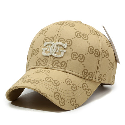 Spring and Summer Korean Version of Baseball Cap, New Old Flower Hat Women Full of Letters, Ins Trendy Cap Men Style