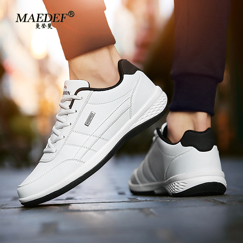 Waterproof Leather Sneakers For Men Casual Comfortable LaceUp Footwear Vulcanized Mens Shoe Masculi 1