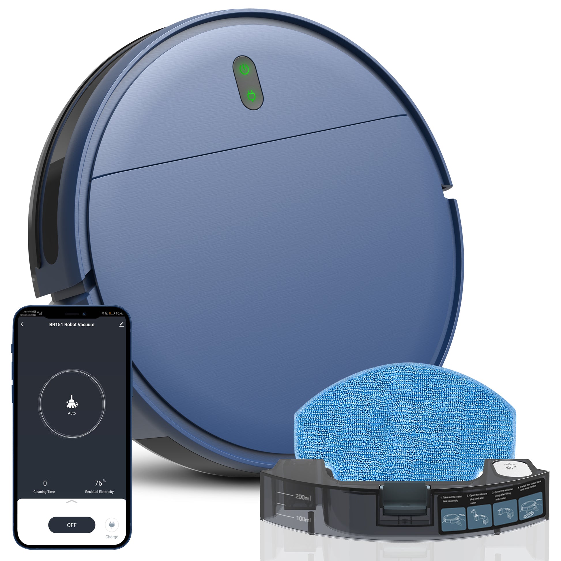 Robot Vacuum Cleaner 6000Pa Power With App Control Auto Charging Water Tank Wet Mopping Electric Sw 6