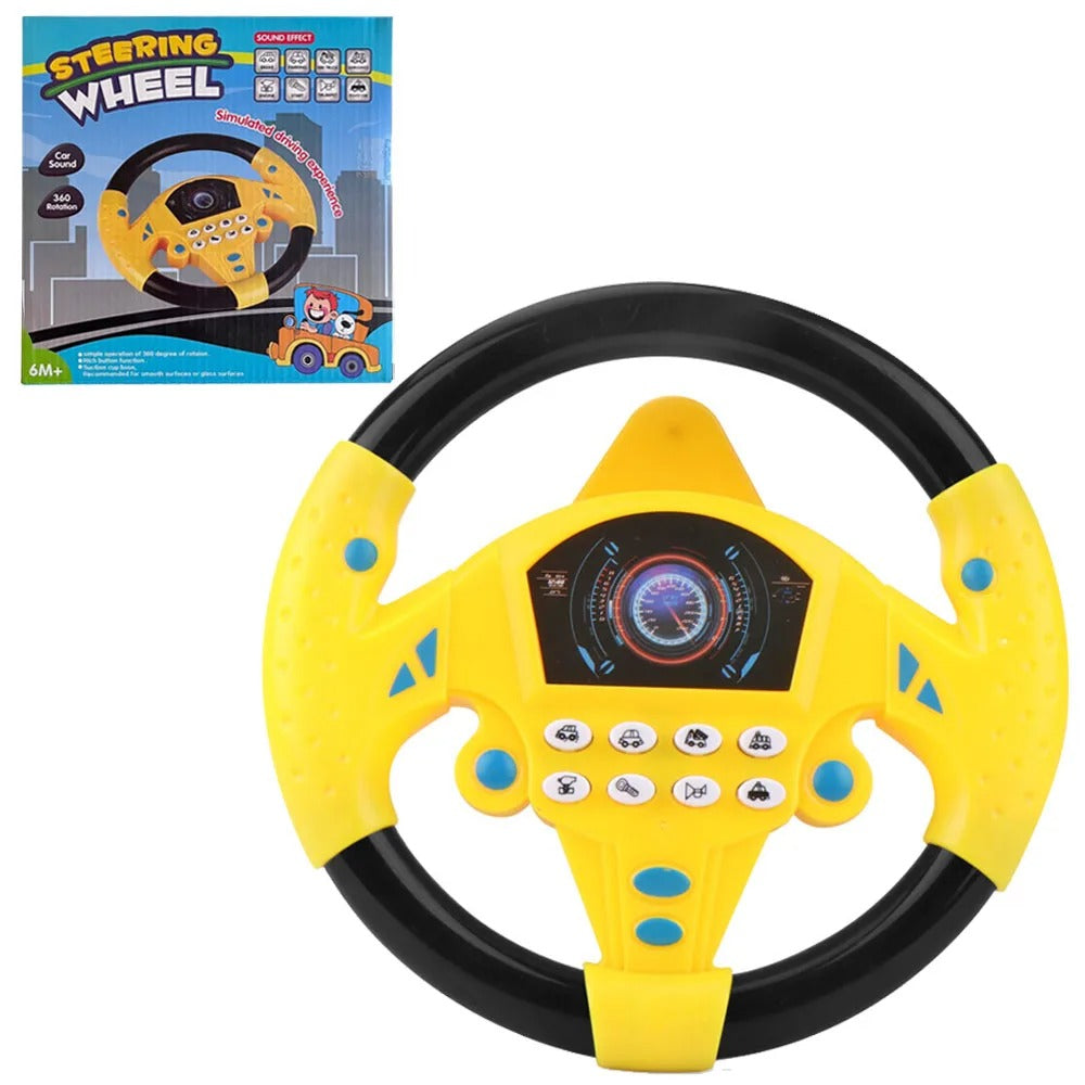 Kids Steering Wheel Toy With Light  Sound Electric Simulation Toy For Infants Early Learning Stroll 2